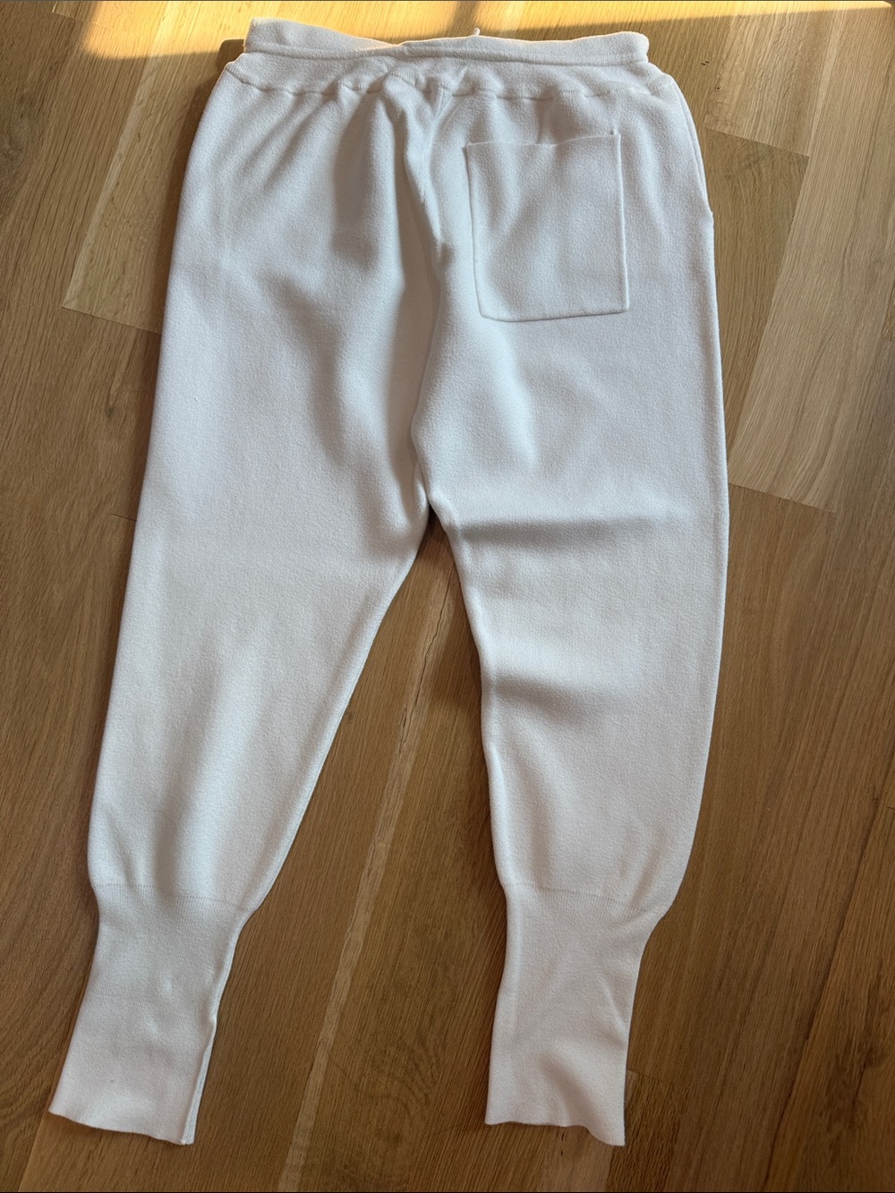 Zara Cream Knit Drawstring Joggers - Picture 2 of 4